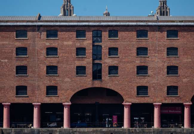view looking over the water  from Albert Dock towards Colonnades side