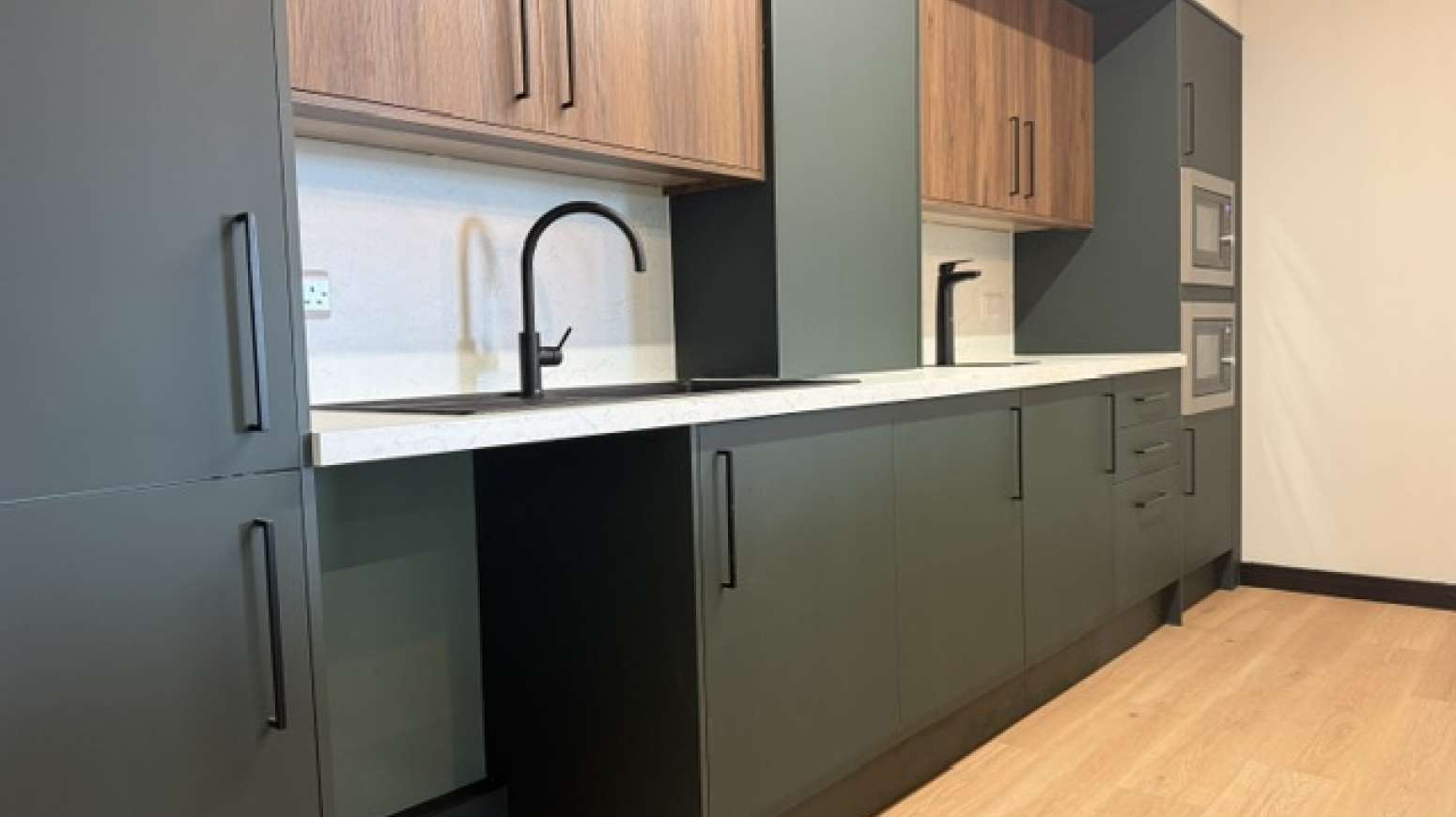 kitchen units green and wengi cupboards