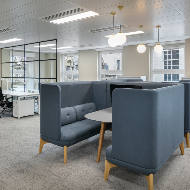 central booth in open plan office