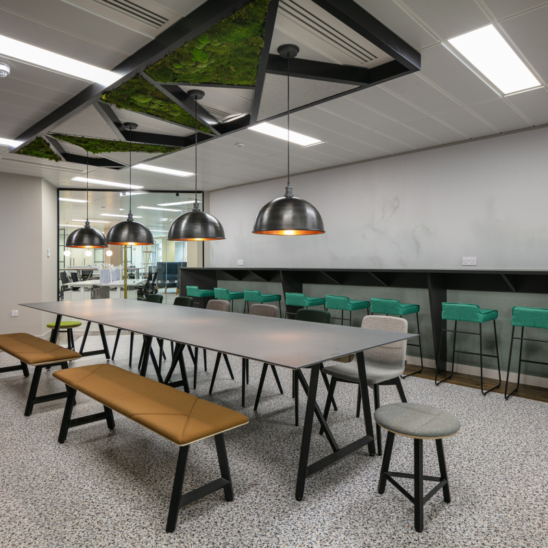 kitchen with central communal table