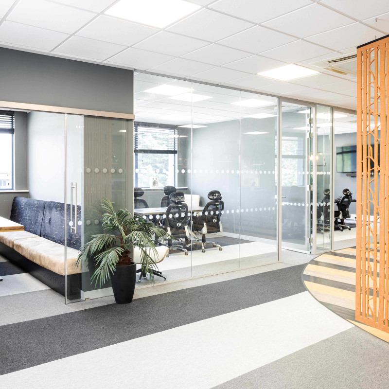 meeting areas for group huddles and more formal meetings
