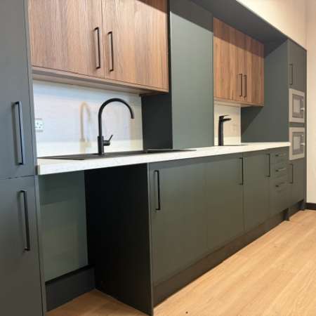 kitchen units green and wengi cupboards