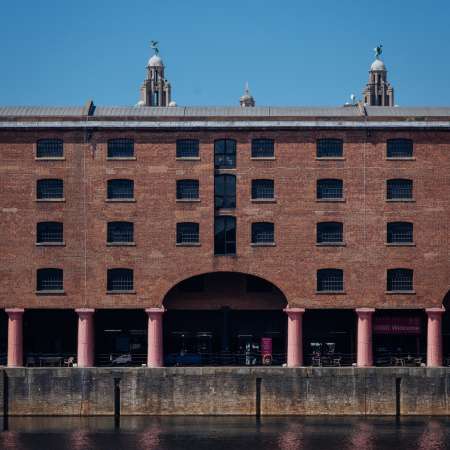 view looking over the water  from Albert Dock towards Colonnades side